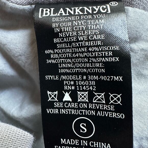 BlankNYC Grey Faux Leather Moto Diagonal Zip Jacket Y2K Minimalist Neutral Boss - Picture 7 of 9